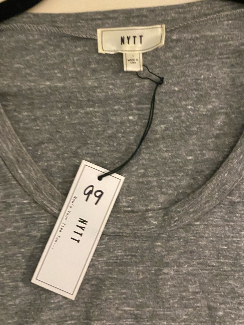 NWT NYTT Gray Asymmetric V-Neck Jersey Dress - Picture 6 of 10